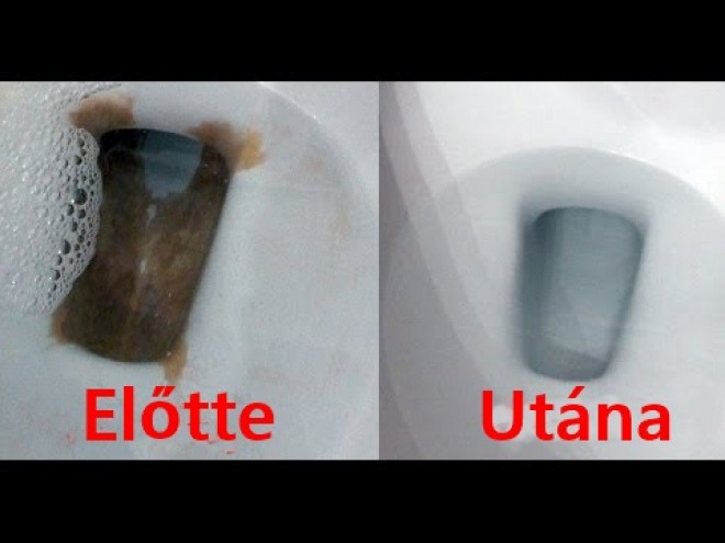 A WC csésze legalján letapadt, kemény, sötét vízkövesedés is eltüntethető!